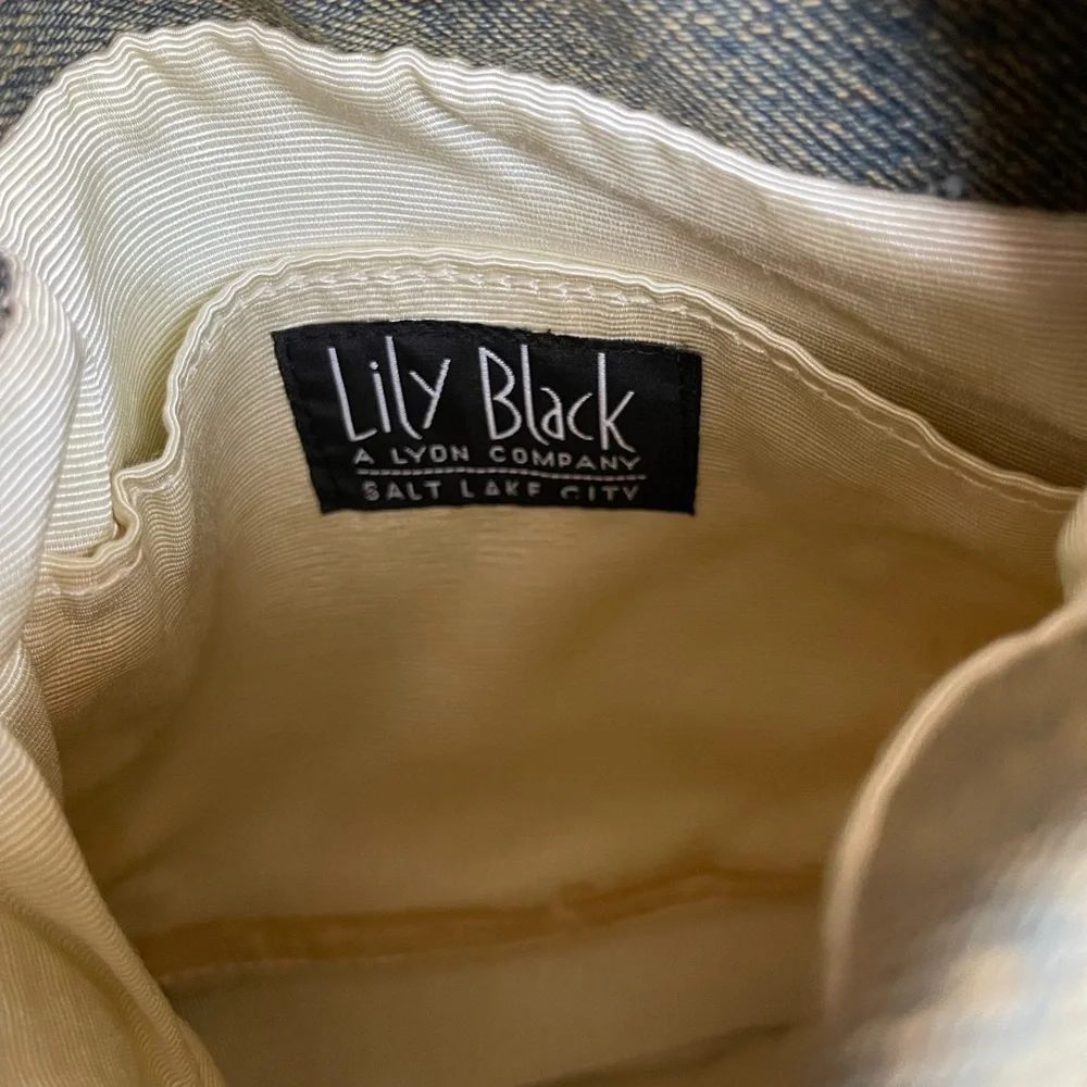 Lily Black Gold & Canvas Handbag - Picture 6 of 9